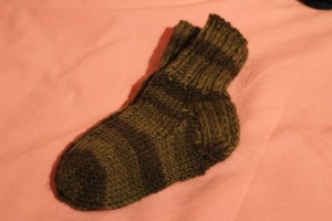 Grönrandiga stickade sockor